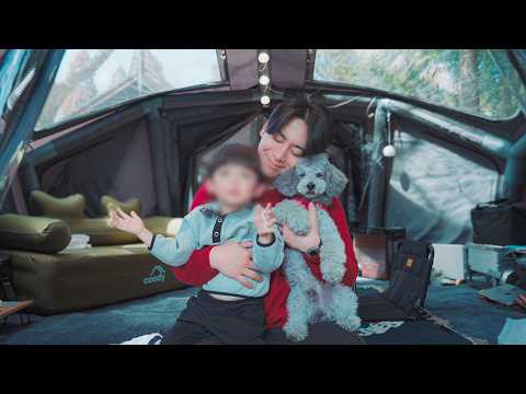 🐶愛犬とイヤイヤ期の息子を連れて3泊4日⛺️巨大テントを導入したら、キャンプがグランピングになった。 サムネイル