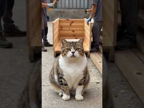 Super Chubby Cat Watching Its Dream House Get Built in Real… サムネイル