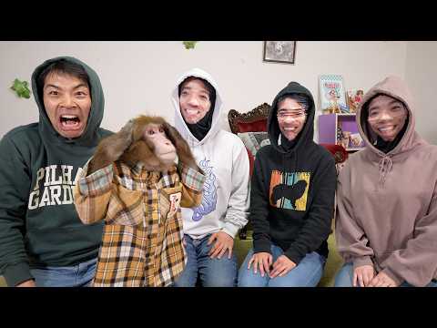 突然、大好きな飼い主が4人に増えたお猿さんの反応が面白すぎました サムネイル