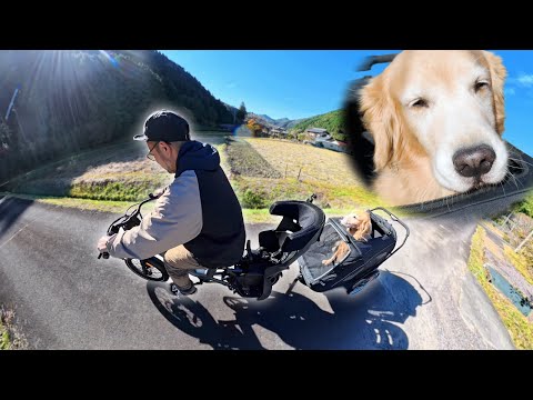 愛犬と一緒にサイクリングしたら顔が完全に溶けてましたww サムネイル