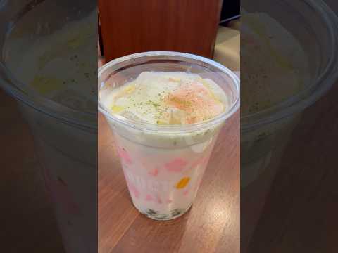 shorts ほんのり桜の香りの甘いミルク🌸 (柚子は､ん〜🤔) ゆず香る抹茶わらびもちオレ〜桜〜　ドトールにて　20… サムネイル
