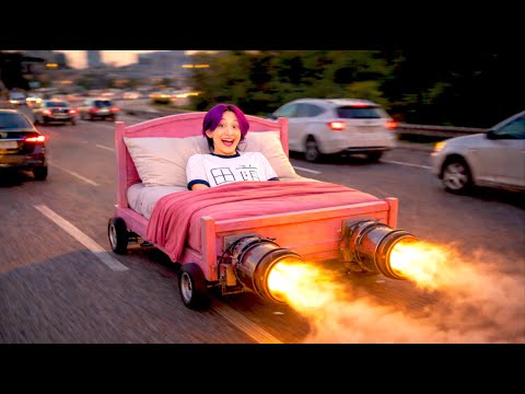 ベッドを車に改造して寝たまま生活する小学生【コント】 サムネイル