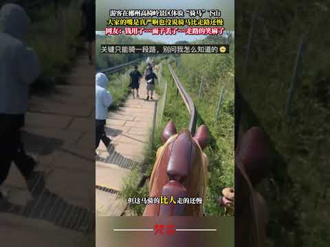 遊客在郴州高椅嶺景區體驗「騎馬」下山 大家的嘴巴是真嚴啊也沒說騎馬比走路還慢 意外 有趣 萬萬沒想到 搞笑 amazi… サムネイル
