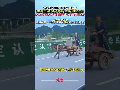 大爺駕馬車公路上策馬飛馳而過 現代街景交織古代將軍威風上演時空極致反差 社會百態 amazing shorts