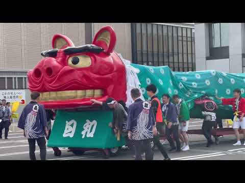 大獅子たちが市役所駐車場に到着！　酒田祭りにて　2026年5月20日 サムネイル