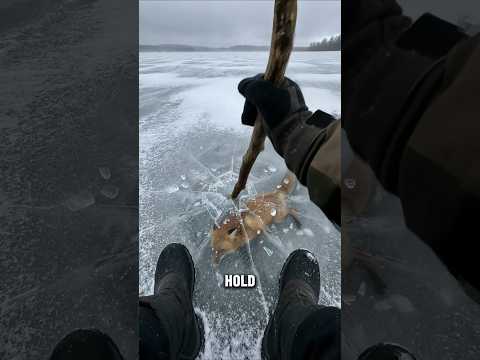 Brave Man Rescues Fox Trapped Under Ice! 🦊❄️ サムネイル
