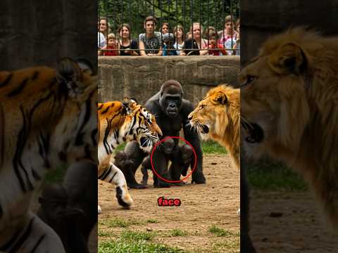 Mother Gorilla Protects Her Cubs From Lions And Tigers at Z… サムネイル