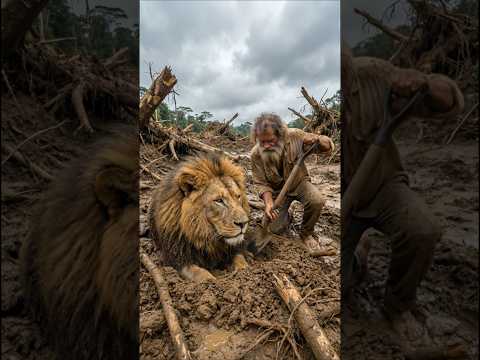 I Rescued a Lion Trapped in Mud… Then Carried Him to Safety… サムネイル