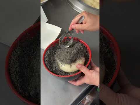 第一次看到破洞的湯匙🤣 員林60年超好吃燒麻糬First time seeing a spoon with a hol…
