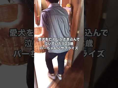 14歳の愛犬を亡くして塞ぎ込んで泣いていた103歳バーちゃんにサプライズしたら久しぶりにとびっきりの笑顔が見られました… サムネイル