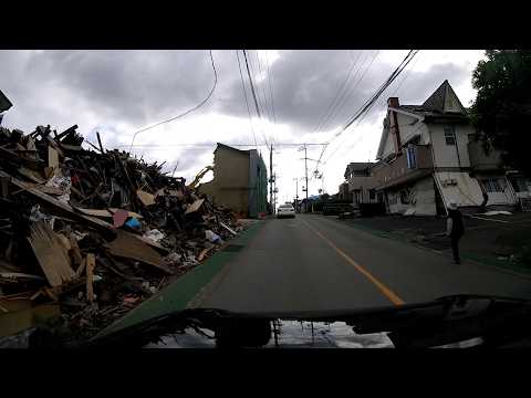 熊本地震発生から1ヶ月後の益城町県道28号線のドライブレコーダー映像 熊本地震