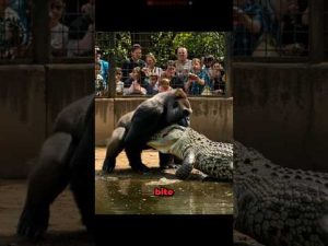 Angry Gorilla Sneaks Into Crocodile's Cage At The Zoo And Shows Everyone His Power! – わんわんパニック